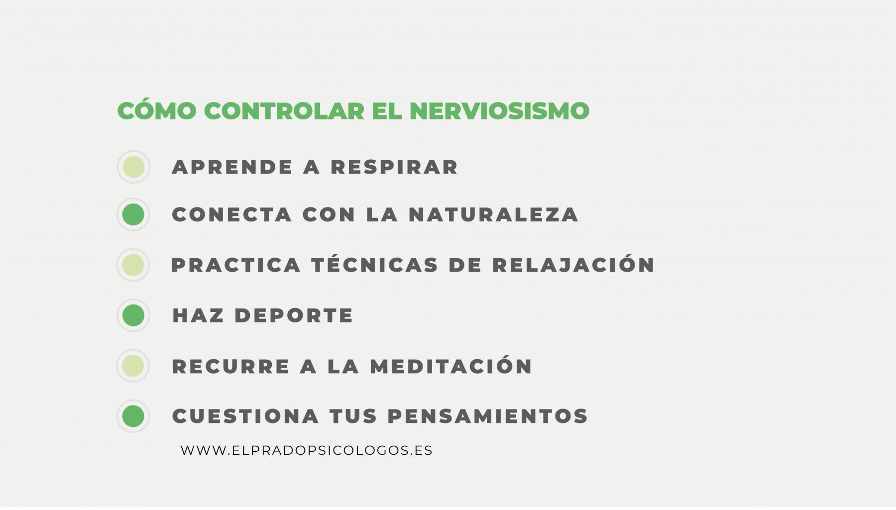 controla el nerviosismo técnicas para controlar el nerviosismo